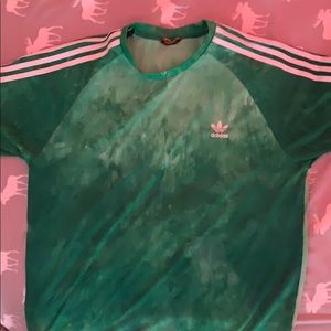 men’s green tie dye adidas t shirt